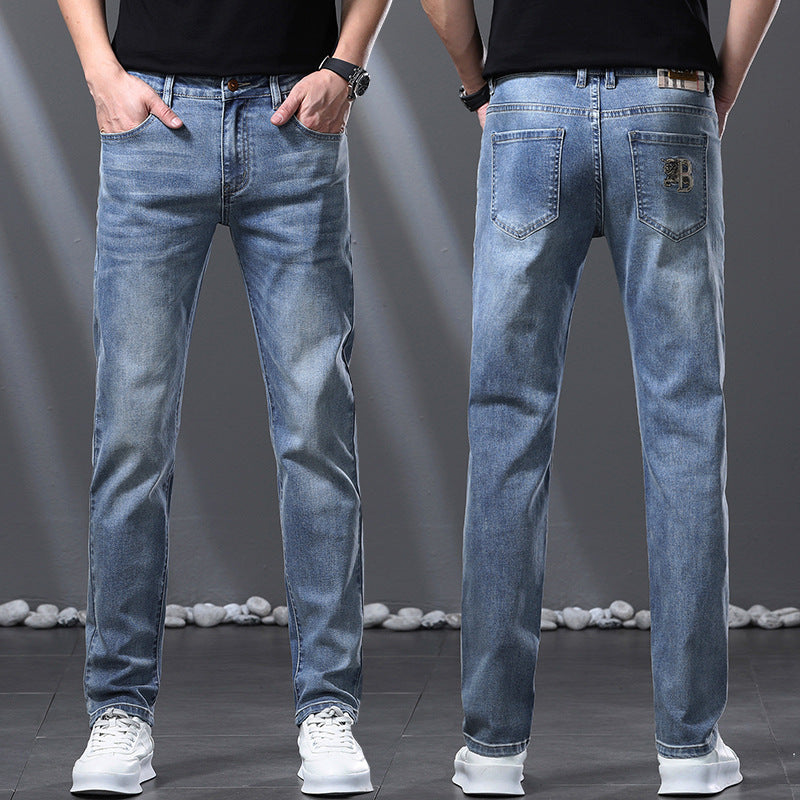 Men's Casual Embroidered Stretch High-end Jeans