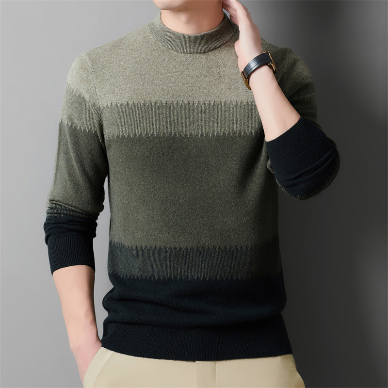 2024 New Contrast Striped Pure Wool Sweater