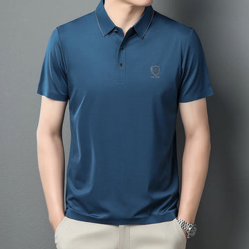 Solid Color Casual Short-sleeved Polo Shirt