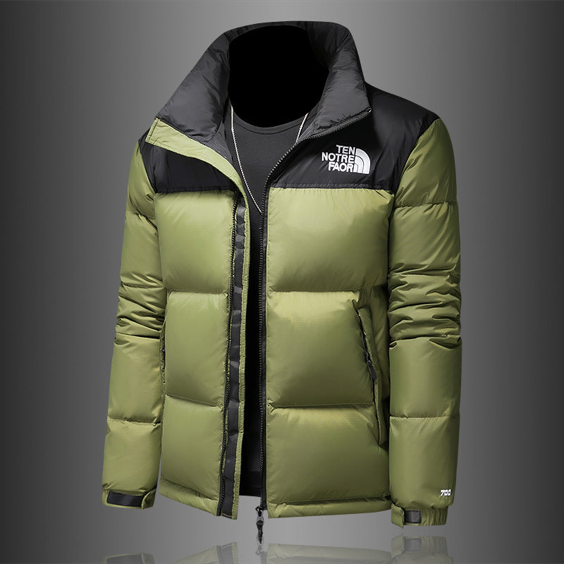 Men's Fashionable Warm White Duck Down Thickened Down Jacket