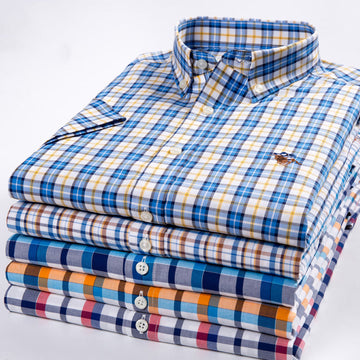 Men's Pure Cotton Breathable Plaid Casual Shirt