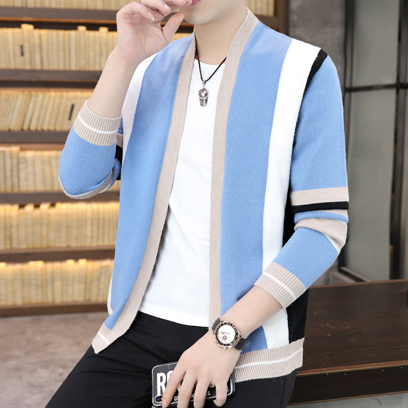 Men's Fashion Casual Striped Knit Cardigan