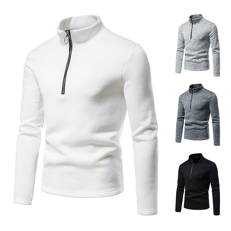 Men's Turtleneck Zipper Knitted Bottoming Shirt