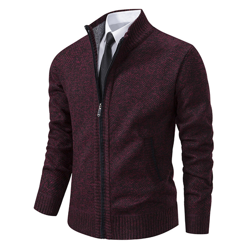 2023 New Autumn and Winter Men's Knitted Sweater Zipper Jacket