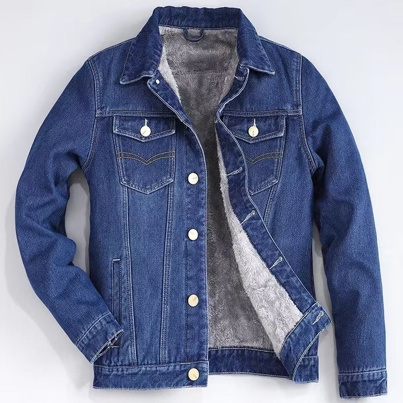 Men's Winter Fleece Denim Jacket