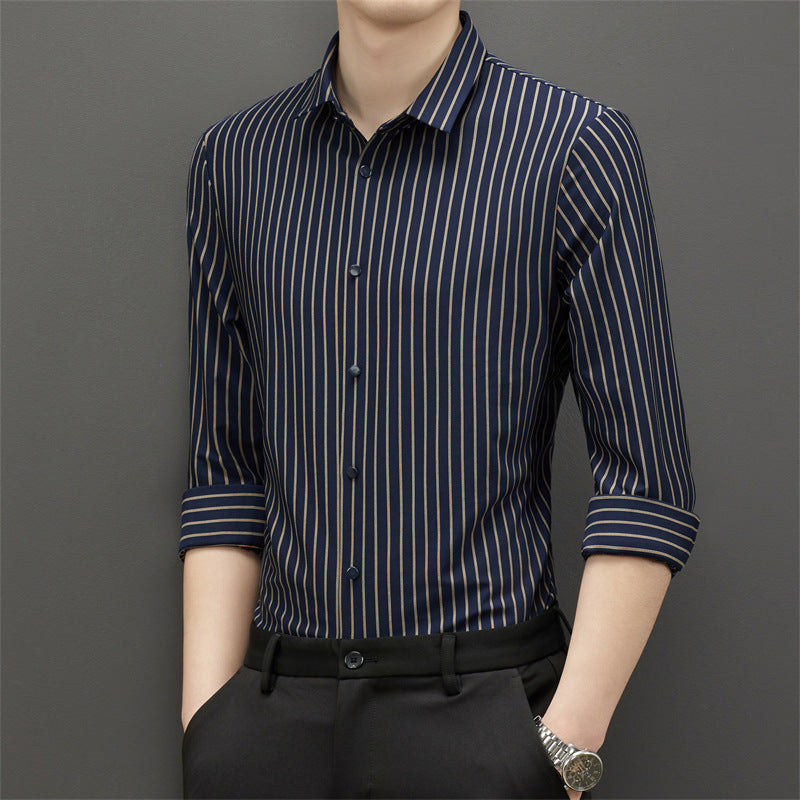 Simple Striped Non-iron Long-sleeved Shirt