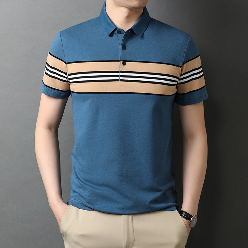 Cotton Short Sleeve Business Casual Lapel Polo Shirt