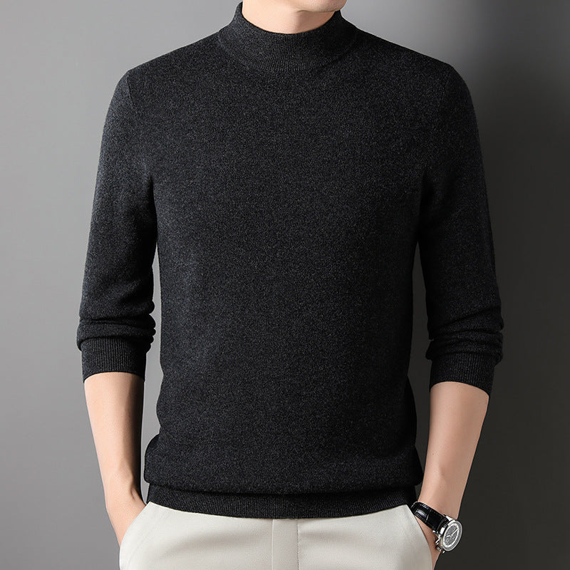 Men's 100% Wool Thickened Warm Turtleneck Sweater