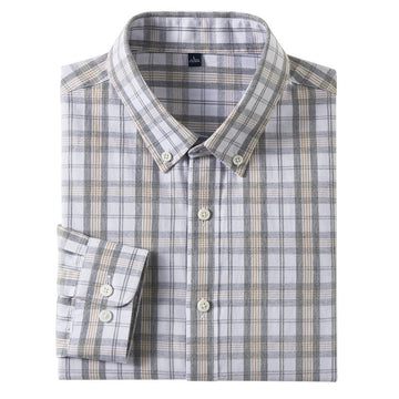 Men's High-end Business Casual Cotton Plaid Shirt