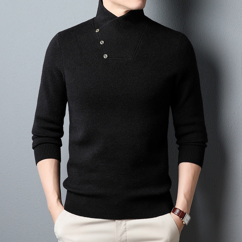 Men's High Collar Thickened High-end Casual Warm Wool Sweater