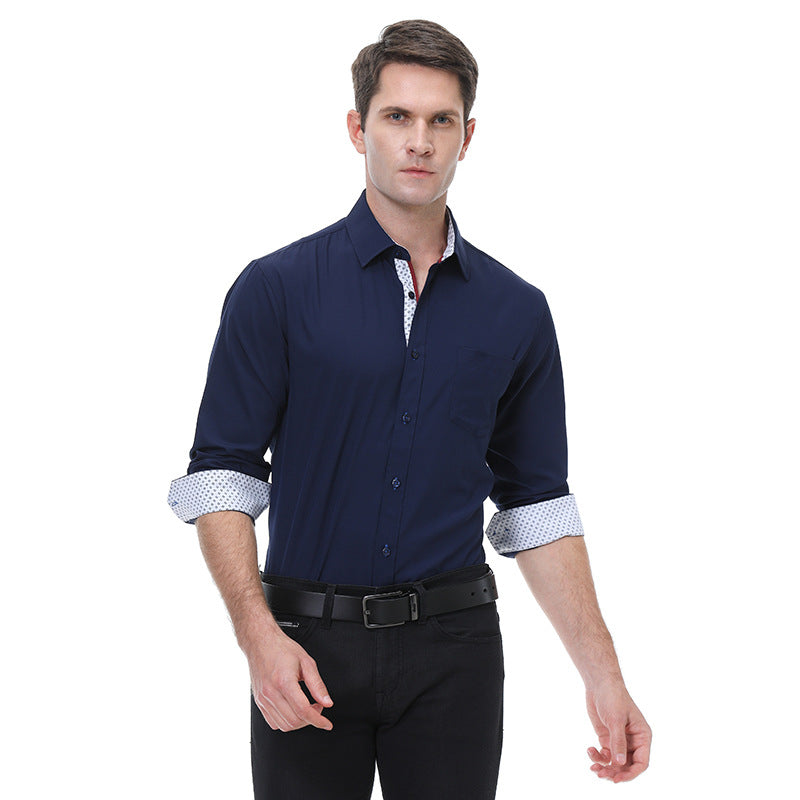 Men's Business Casual No-iron Long-sleeved Shirt