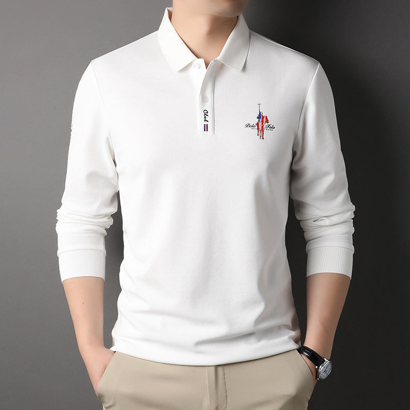 Men's New Solid Color Printed Simple Polo Shirt