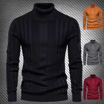 Men's New High Collar Solid Color Bottoming Sweater