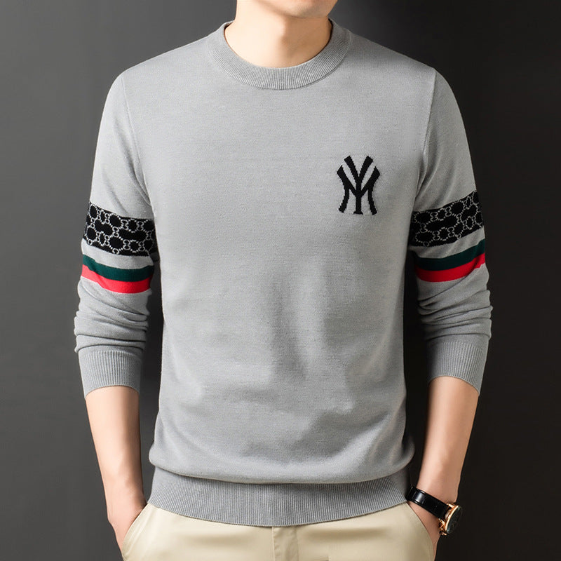 Men's Stylish Round Neck Knitted Bottoming Sweater