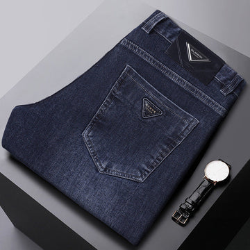 2024 Men's Wear-Resistant Elastic All-match Business Straight Jeans