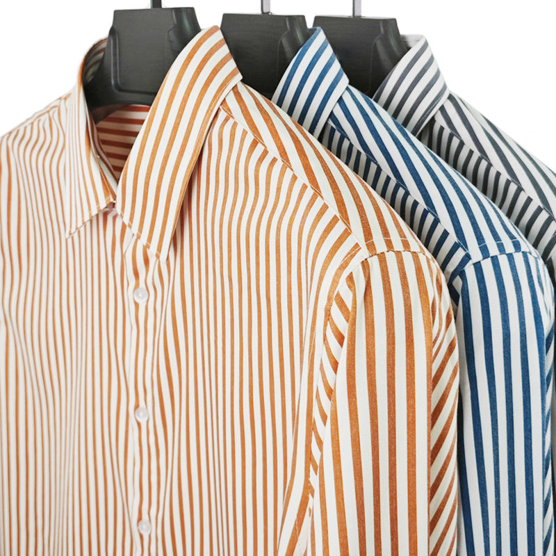 Men's Business Casual High-end Non-iron Striped Long-sleeved Shirt