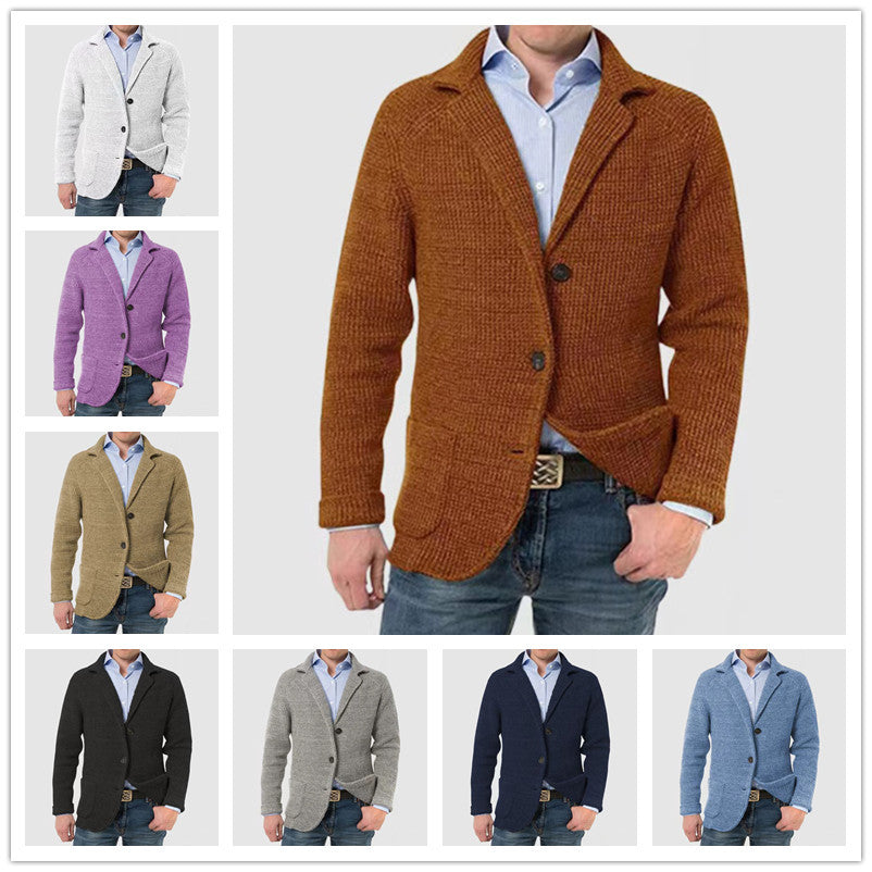 Men's Stylish Casual Stand Collar Knitted Jacket