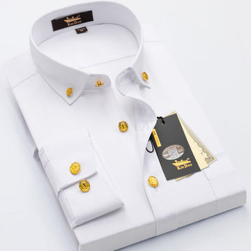 High-end business casual solid color no-iron anti-wrinkle shirt