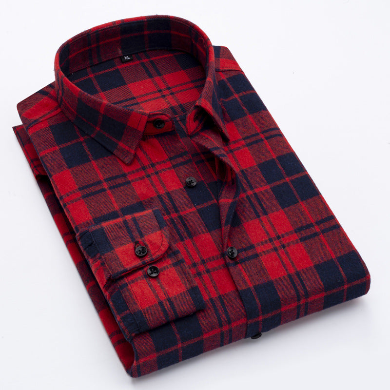 Men's Casual Long Sleeve Plaid Shirt