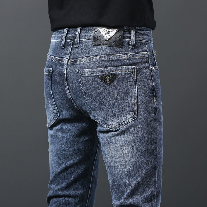 Men's High-end Slim Fit Straight Stretch Casual Jeans