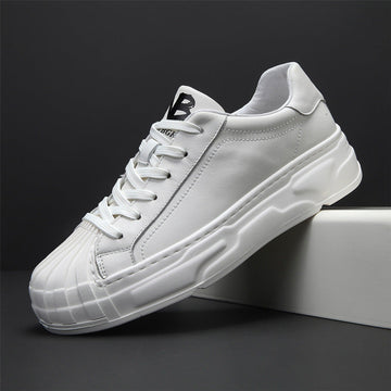 2023 New Men's Leather Casual White Shoes