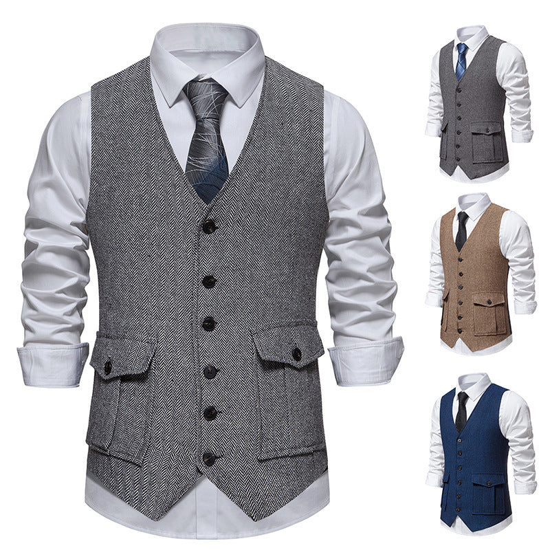 Men's Vintage Single Breasted Suit Vest