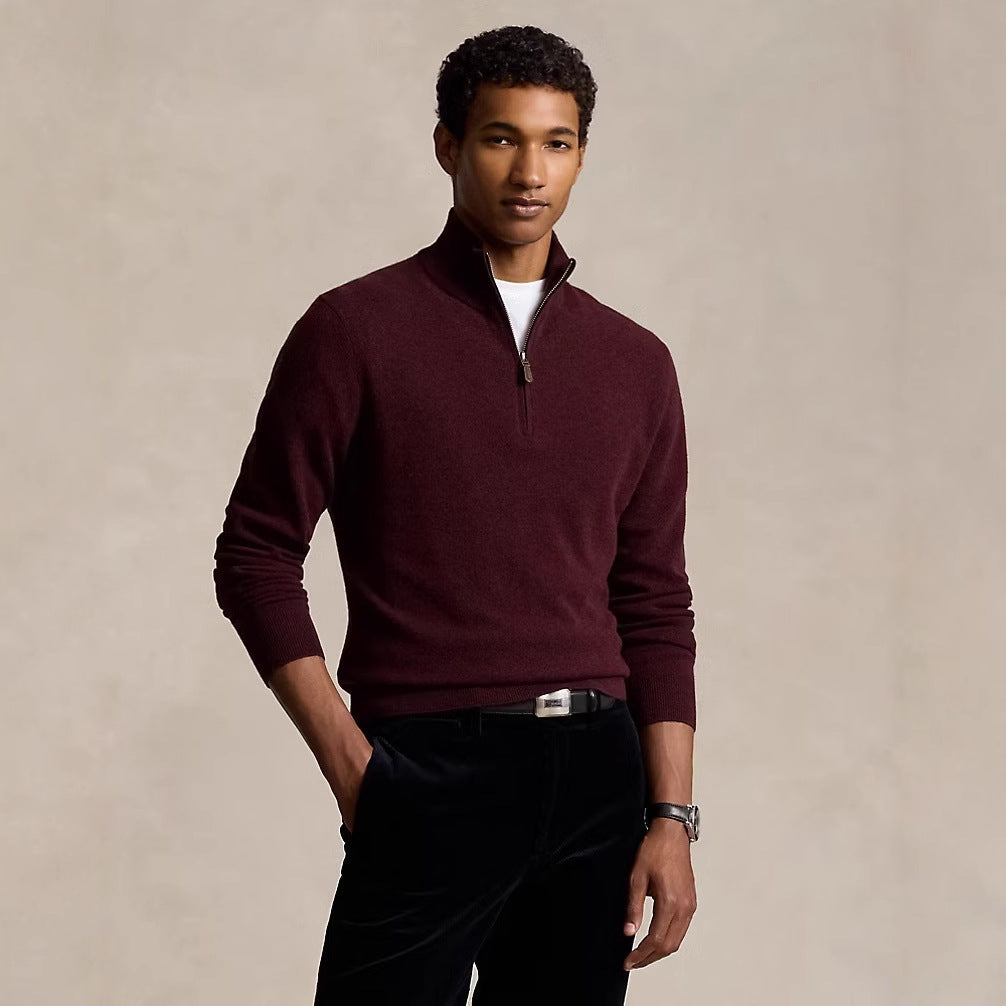 Men's Business Casual Lapel Knit Sweater