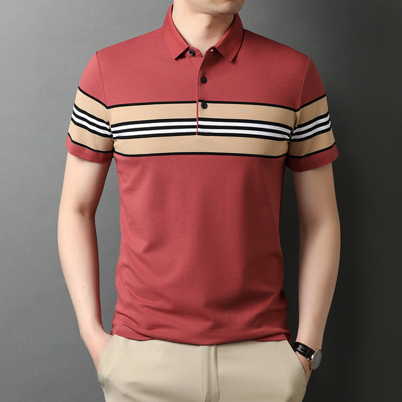 Cotton Short Sleeve Business Casual Lapel Polo Shirt