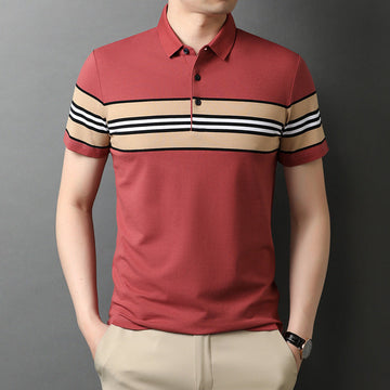 Cotton Short Sleeve Business Casual Lapel Polo Shirt