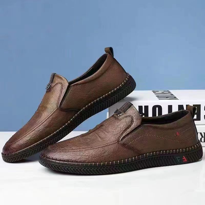 Casual breathable soft sole trendy leather shoes