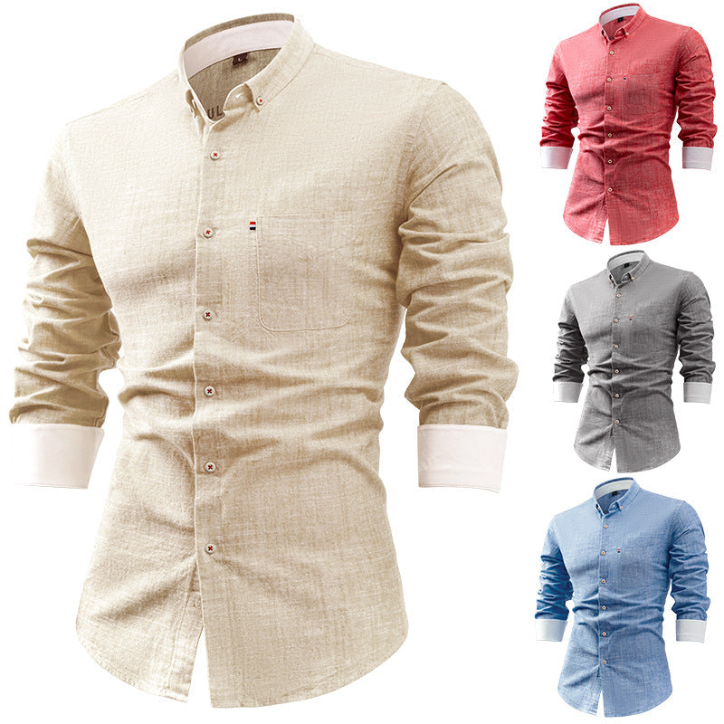 Men's Cotton and Linen Breathable Casual Shirt