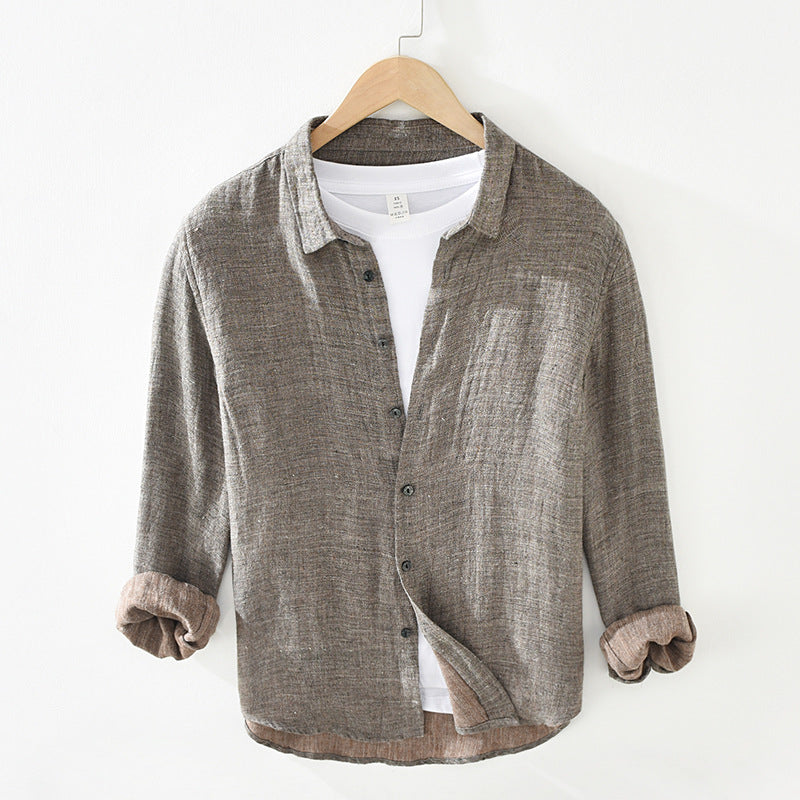 Men's Pure Linen Long Sleeve Shirt