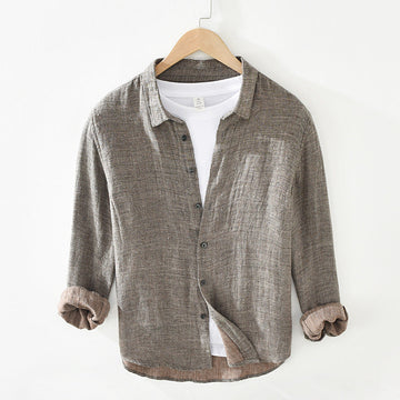 Men's Pure Linen Long Sleeve Shirt