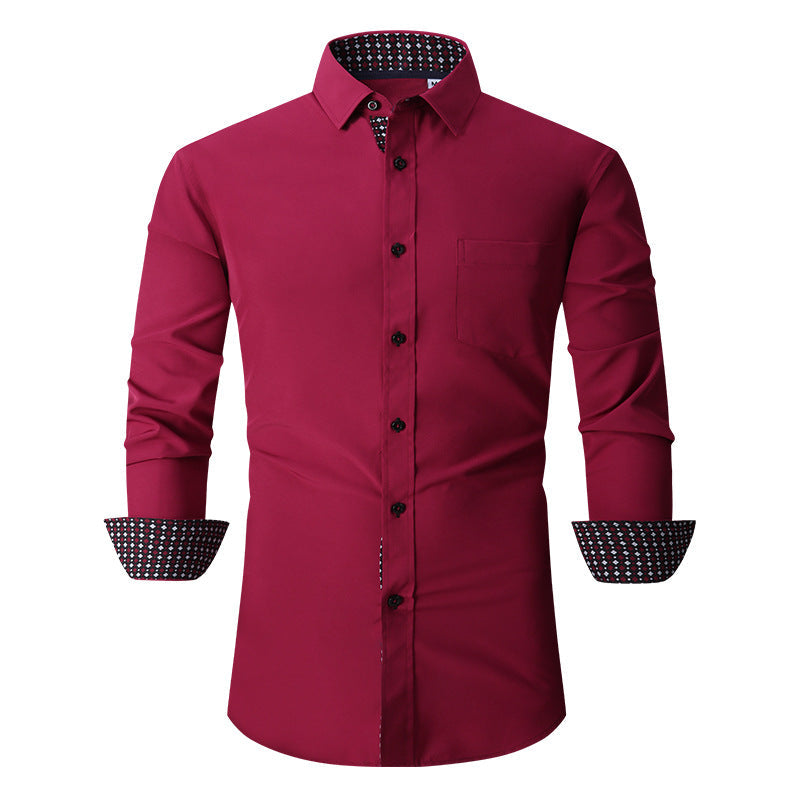 Men's Business Casual No-iron Long-sleeved Shirt