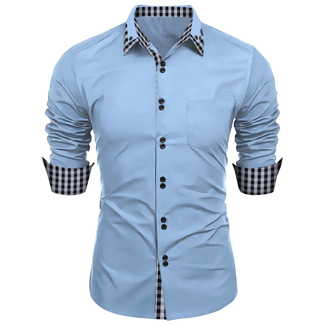 New Fashion Plaid Colorblock Casual Shirt