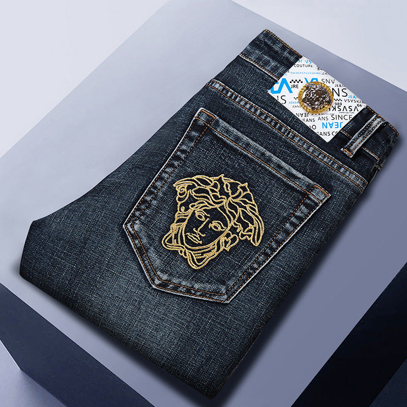 Men's Slim Straight High-end Casual Jeans