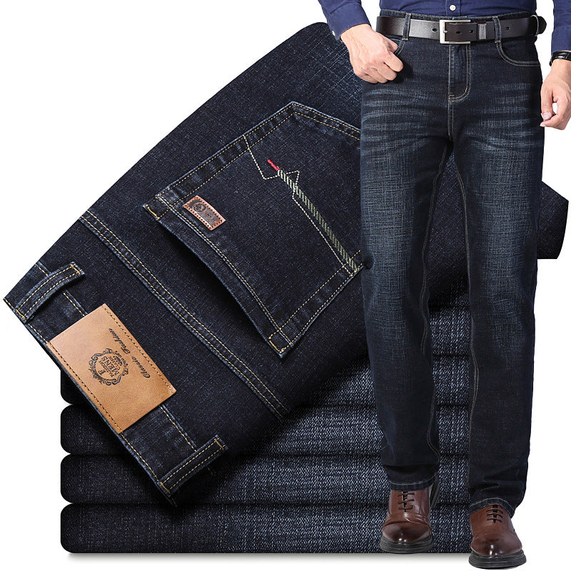 Men's loose straight stretch jeans