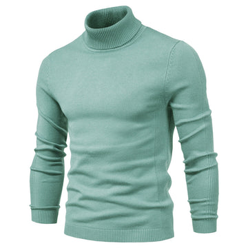 Men's Turtleneck Casual Solid Color Pullover Sweater