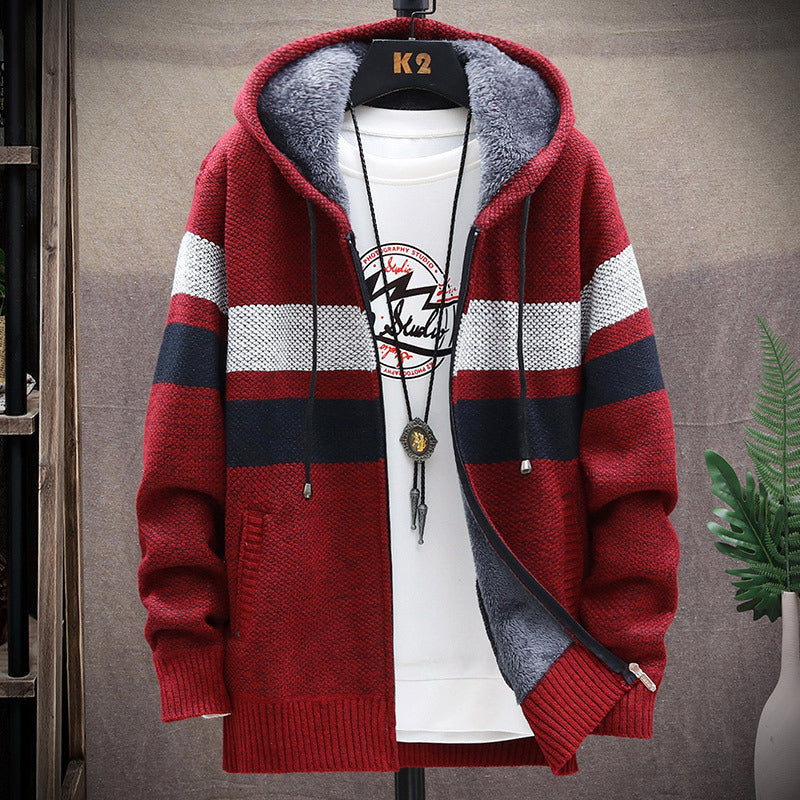 Men's Simple Loose Fleece Knit Jacket