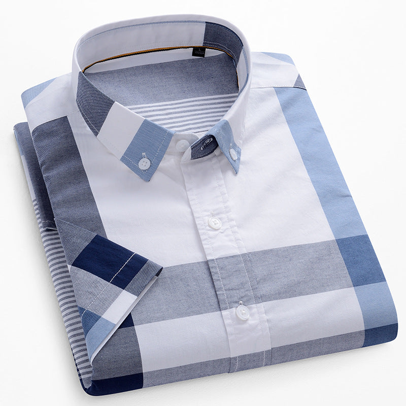 Men's 100% Cotton Plaid Business Casual Shirts