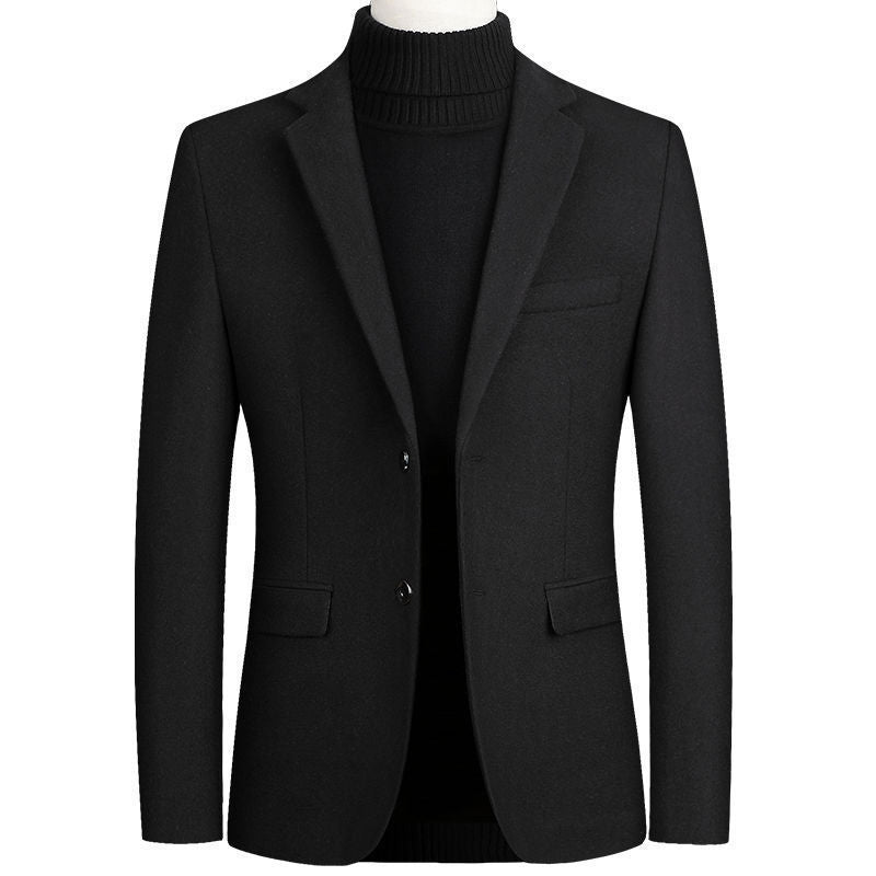 2024 Men's Woolen Thickened Solid Color Blazer