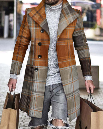 2022 New Arrival Men's Plaid Wool Coat