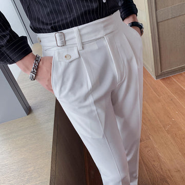 Men's Business Casual Solid Color Trousers