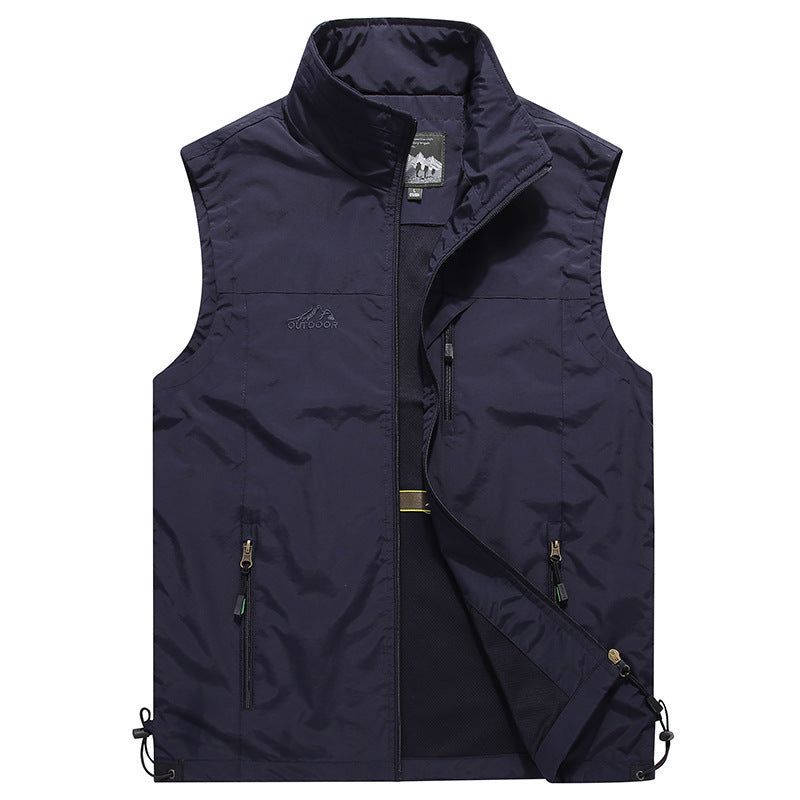 Men's Outdoor Fashionable Simple Stand Collar Vest