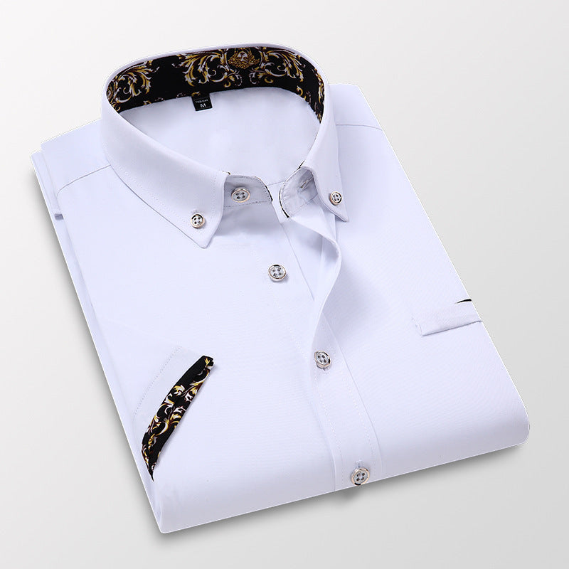 2023 Men's Casual Printed Fashion Business Slim Shirt