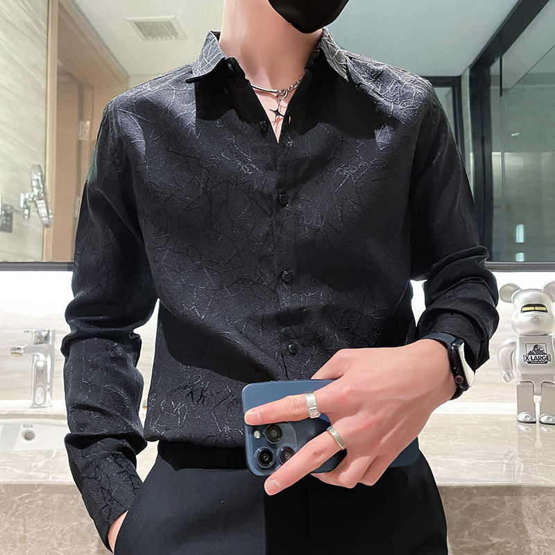 Men's High-end Trendy Casual Long-sleeved Shirt