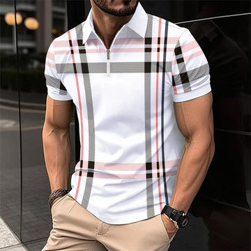 2024 Men's Printed Plaid Stripe POLO Shirt