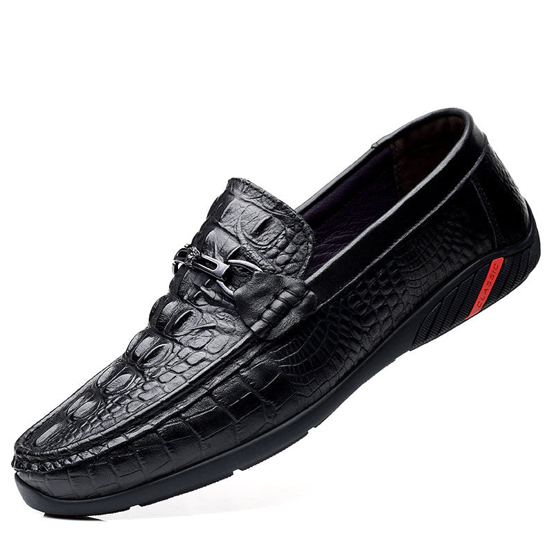 Men's New Crocodile Pattern Casual Leather Shoes