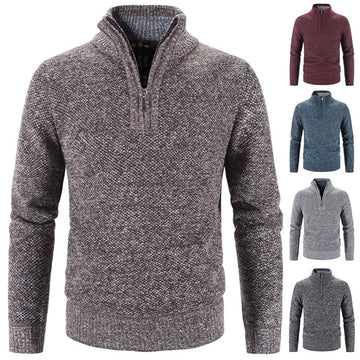 Winter Men's Fleece Thicker Half Zipper Sweater