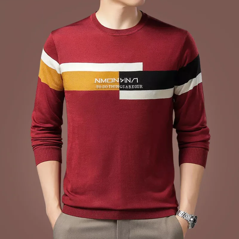 Men's fashion contrast sweater winter